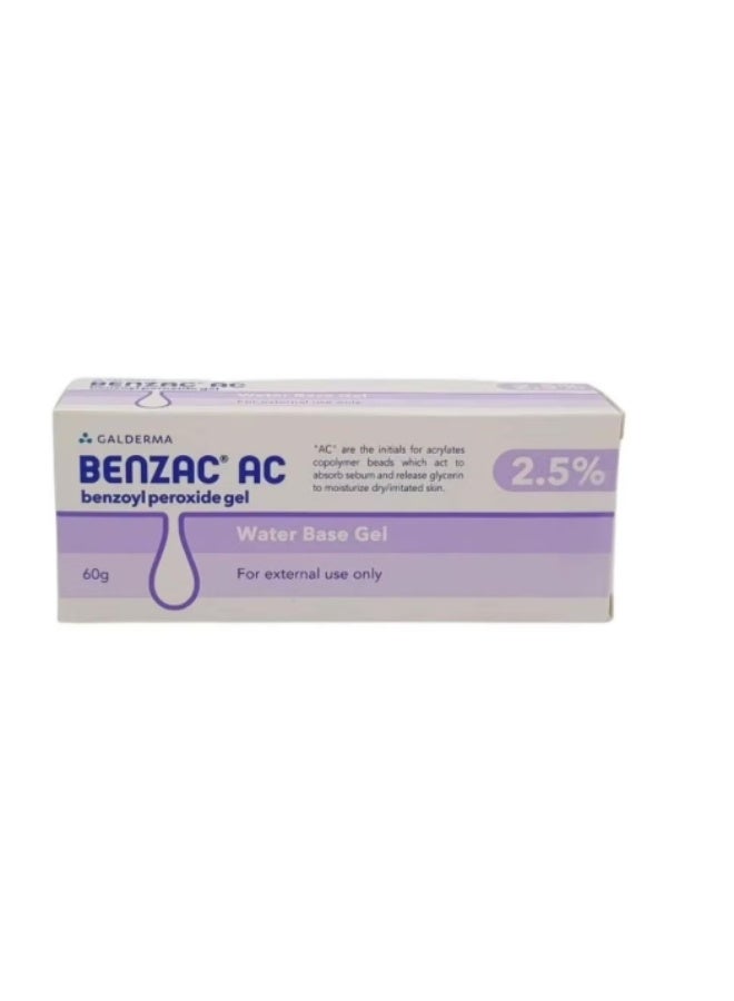 Benzac AC 2.5% Benzoyl Peroxide  Gel 60g